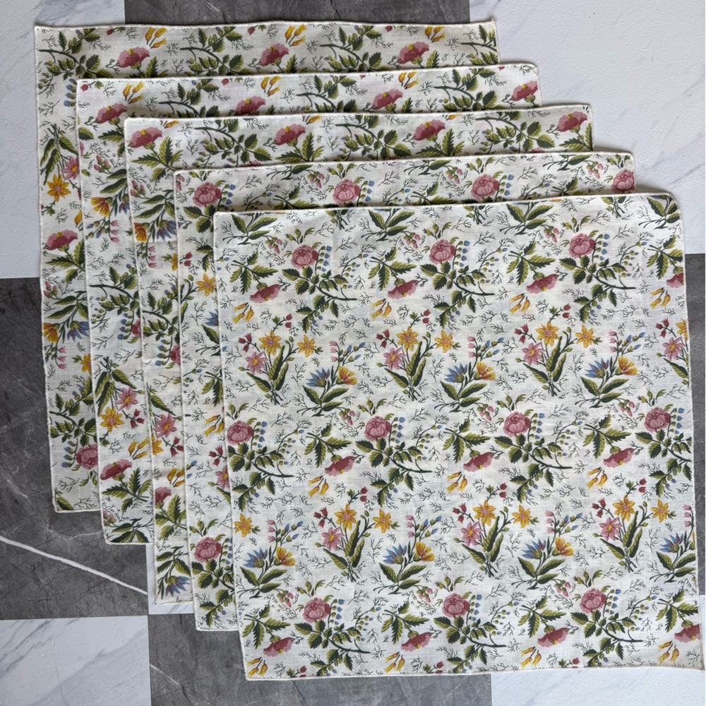 Floral Cloth Napkins - Set of 5